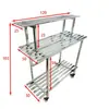 Estantería de Exterior de Acero Inoxidable para Flores con Ruedas Soporte de Piso para Suculentas Tipo Escalera para Balcón