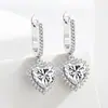 Amazon Aliexpress Shopee Transfronterizo Europeo y Americano Más Vendidos Corazón 10x10 Pendientes de Circonita con Pendientes de Diamante al por Mayor