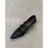 Primeiro Encontro Temporada Retro Francês Bico Fino Salto Bloco Baixo Corte Baixo Sapatos de Salto Único Feminino Versátil para o Trabalho Tira Única Mary Jane Salto Alto