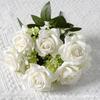 Ramo de rosas de imitación de 7 cabezas de Aisha, con forma de cuerno de rosa, para bodas, decoración de sala de estar, flores artificiales falsas.