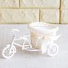 Cesta de flores trançada para bicicleta, cesta de flores trançadas de plástico com rattan, simulação de flores, cesta decorativa azul, arco de cor aleatória