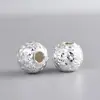 Rei Veado Dourado Prata Pura Gelo Quebrado Contas Redondas DIY Contas Soltas Contas Espaçadoras Acessórios Feitos à Mão 4568mm Contas de Prata Pulseira Colar Decoração