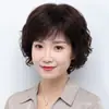 Peluca para Mujer con Cabello Corto, Cabello Humano Real, Peluca de Cabeza Completa para Personas de Mediana Edad y Mayores, Peluca de Cabello Corto Rizado, Peluca de Cosplay