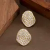 Pendientes de Tachuela Irregulares de Circonita con Diamantes Completos Brillantes con un Toque de Alta Gama, Simples y Modernos, Versátiles para el Viaje Diario, Pendientes al por Mayor