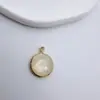 Colgante Redondo con Facetas y Borde Colgante Único de Concha de Abulón Natural Colgante de Papel Material para Pulsera Collar Joyería DIY