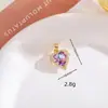 Cross-border colorido oceano coração pingente mulheres banhado a ouro amor titânio aço clavícula cadeia de cor de retenção de cor de luxo micro-incrustado colar de zircão