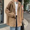 Abrigo de lana para hombre, abrigo de lana estilo coreano para hombre, abrigo holgado cortavientos de otoño e invierno.