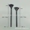 Pincel para Maquiagem em Formato de Leque de Fibra Totalmente Preto, Pincel Portátil para Iluminador, Pincel Iluminador, Cabo de Madeira, Contorno com Iluminador, Pó Uniforme, Fácil de Aplicar Maquiagem