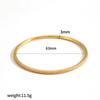 Pulsera Brazalete Europeo y Americano Transfronterizo Círculo Geométrico Acero Inoxidable Simple Versátil Chapado en Oro de 18k Acero Titanio
