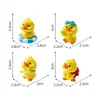 Paisaje en miniatura, flotador lindo, gafas de sol, figura de patito amarillo, cuentas adorables, accesorios decorativos DIY, adornos de escritorio en miniatura