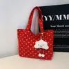 2026 Verano Nuevo Lunares Linda Chica Lona Moda de Verano Tendencia Casual Bolso Tote de Hombro Único y de Mano