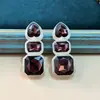 Brincos Atacado Comércio Exterior Transfronteiriço Europeu e Americano Retro Diamante Colorido Quadrado Geométrico Simples Brincos de Strass Brincos para Festa de Jantar Atacado