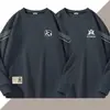 Sudadera Estampada de Cuello Redondo para Hombre, Nueva de Primavera/Otoño, Corte Holgado, Pulóver Grueso de Manga Larga, Camiseta Base Versátil de Moda Casual para Hombres Modernos