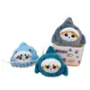 Bolsa de monedas llavero colgante de gatito tiburón lindo tiburón de felpa creativo gato bolsa de monedas decoración colgante para mochila escolar
