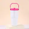 Taza de hielo minimalista transfronteriza de sublimación de 20 oz, taza portátil para coche para exteriores con pajita antibacteriana y asa, taza aislada