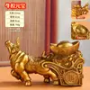 Elefante de Latão Puxando um Carrinho Taça de Tesouro Ornamento para Casa e Loja, Estatueta de Animal para Atrair Riqueza, Artesanato Decorativo Estilo Chinês