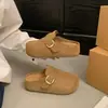 Mules cerrados de plataforma para mujer para uso en exteriores, nuevo estilo primavera 2026, zapatos cómodos sin cordones de suela gruesa estilo Birkenstock