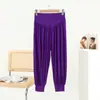 Pantalones casuales para casa de mujer de 3/4 de largo, modal fino de verano de corte holgado, ropa de estar para primavera/verano, adecuados para actividades en interiores y exteriores, pantalones de yoga con cordón