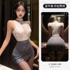 Lencería Sexy con un Estilo de Secretaria Puro y Atractivo, Ropa de Dormir de Encaje, Conjunto Uniforme de Falda Bodycon para Mujer Qqny