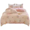 Funda Nórdica de Peluche de Conejo para Invierno Pieza Única 150x200x230cm Coral Leche Felpa Polar Más Terciopelo Engrosada Funda Nórdica Juego de Cuatro Piezas