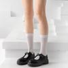 Meias 3/4 JK Femininas, Meias Brancas Finas de Verão para Estudantes, Meias de Gelo 3/4 Compressivas Emagrecedoras, Efeito Emagrecedor