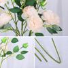 Peonía de Tres Cabezas Rosa Brasileña Simulada Peonía Hilada con Núcleo Estilo Europeo Rama de Flor de Peonía Arreglo para Boda Decoración para Salón de Bodas Flor de Seda