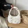 Bolsa de Ombro Único Casual Personalidade Estilo Coreano Doce Plissada Feminina Laço Tendência Textura de Alta Qualidade Elegante Bolsa Transversal