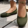 Estação Independente 2025 Primavera Exportação Tamanho Grande Sapatos Rasos com Solado Plano, Tecidos Fly-Woven, Bico Redondo, Boca Rasa, Moda para Usar por Cima e Sapatos Versáteis