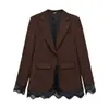 Ins estilo europeu e americano transfronteiriço 2026 nova moda elegante Amazon feminino atacado blazer de renda para o dia a dia