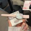 Dulce Rosa Femenino Pinza de Pato Larga Gato Kt Lazo Pinza Lateral Sin Costuras Pinza de Una Palabra Tocado para Flequillo para Mujeres