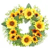 Nova Guirlanda de Girassol de Outono, Guirlanda Floral da Temporada da Colheita de Outono, Decoração de Pendurar na Porta para Feriados, Fornecimento de Fabricante da Amazon