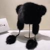 Otoño e Invierno Nuevo Sombrero Lei Feng de Imitación de Piel de Zorro, Sombrero Cálido Dulce y Lindo con Protección para las Orejas, Sombrero Peludo para Viajar
