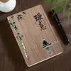 Cuaderno de Madera Lujo Accesible Caja de Regalo Patrón Logo Personalizado Madera Dura Oscura y Clara Nota de Negocios A5 Recuerdo