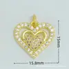 Ventas Directas de Fábrica, Venta al por Mayor de Artículos en Stock, Chapado en Oro Real Microincrustado de Cobre 18K, Colgante en Forma de Corazón Chapado en Oro