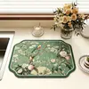 Novo Tapete para Cafeteira em Terra de Diatomáceas com Design Irregular de Flores e Pássaros Estilo Chinês para Cozinha Doméstica, Resistente a Manchas, Fácil de Limpar, Antiderrapante, Tapete Drenante de Água, em Estoque