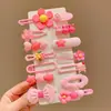 Presilhas de Cabelo Coloridas Dopamina para Crianças, Grampos para Franja de Princesa, Presilhas de Cabelo com Flores para Meninas, Acessórios de Cabelo para Bebês