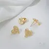 Aretes de Tuerca de Corazón de Lava Irregular con Baño de Oro de 14K que Conservan el Color con Colgante DIY Aretes de Corazón Hueco Materiales para Accesorios de Joyería