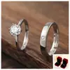 Anillos de Pareja Japoneses y Coreanos, Anillos de Boda con Diamantes Artificiales, Propuesta en Vivo, Anillos Falsos, Accesorios de Boda de Moda para Mujer, Estilo Popular de Moda