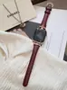 Correa de Cuero Rojo Angora Oro Rosa Adecuada para Apple Watch iWatch 12ª Generación 11/10Ultra