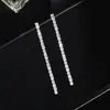 Pendientes de plata 925 con pasador moda micro incrustación de circonita Pendientes cuadrados creativos de temperamento Pendientes incrustados de diamantes venta directa de fábrica E723