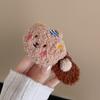 Urso Pudim de Pelúcia Fofo Grampo de Cabelo Grande Bola de Lã de Ovelha Versátil Doce Super Fofo Tiara de Coroa Alta para Meninas