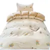 Juego de ropa de cama de tres piezas para dormitorio de estudiante universitario, algodón puro, sábana encimera individual, funda de edredón, sábana bajera, ropa de cama lista para usar