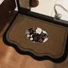 Alfombrilla de Baño de Tierra de Diatomeas Detallada con Etiqueta Temu, Alfombrilla Absorbente de Agua para Entrada de Baño, Alfombrilla Antideslizante para Inodoro y Baño
