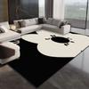 Estilo francés lujo ligero sala de estar alfombra completa blanco y negro abstracto minimalista sofá mesa de centro alfombra cama y desayuno dormitorio manta de mesita de noche