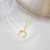Collar directo de fábrica, colgante de acero de titanio con cuerno simple, joyería de media luna pulida de acero inoxidable europeo y americano, venta al por mayor