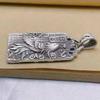 Colgante de Hebilla de Fénix Vintage de Plata de Ley 999 Cuadrado Marca Fénix Dominante Moda Nicho Versátil Lujo Ligero Regalo de Cumpleaños