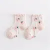 26 Calcetines Infantiles de Algodón Delgado para Primavera y Verano, Estampado Floral Oscuro, Calcetines de Moda para Bebés y Niños Pequeños, Lindos Calcetines de Princesa con Borde de Volantes