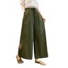 Pantalones anchos nuevos de algodón y lino para mujer, verano, delgados, estilo étnico, culottes bordados, holgados, talla grande, pantalones de lino para mujer