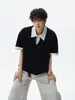 Atuendo Muy Elegante con Camiseta de Patchwork Rayado Falso Dos Piezas para Hombre, Polo Versátil Casual de Manga Corta para Verano
