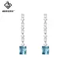 Déjame Deslumbrar Pendientes de Borla de Zafiro Estilo Mismo de Zhao Lusi para Mujer, Lujo Accesible Pendientes de Moda de Diseño de Alta Gama y Pendientes